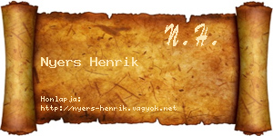 Nyers Henrik névjegykártya